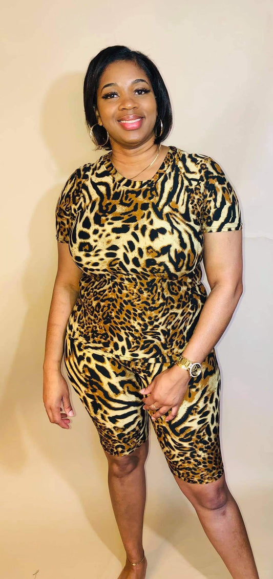 Animal Print Biker Set - Simply Divine by Nicole  online shopping