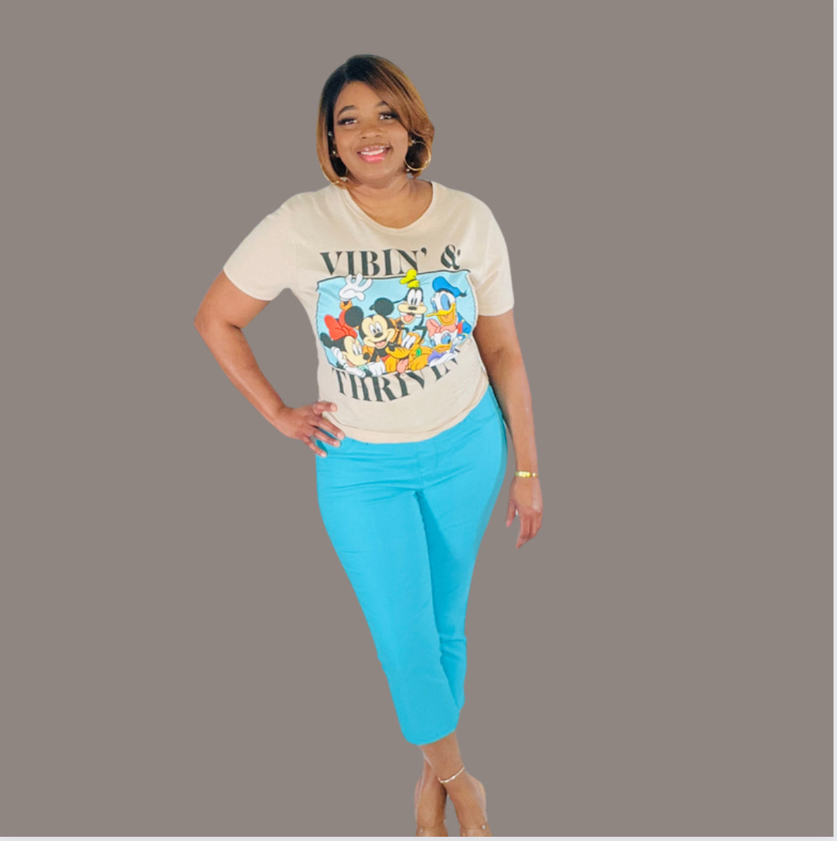 Plus Size Aqua Capris