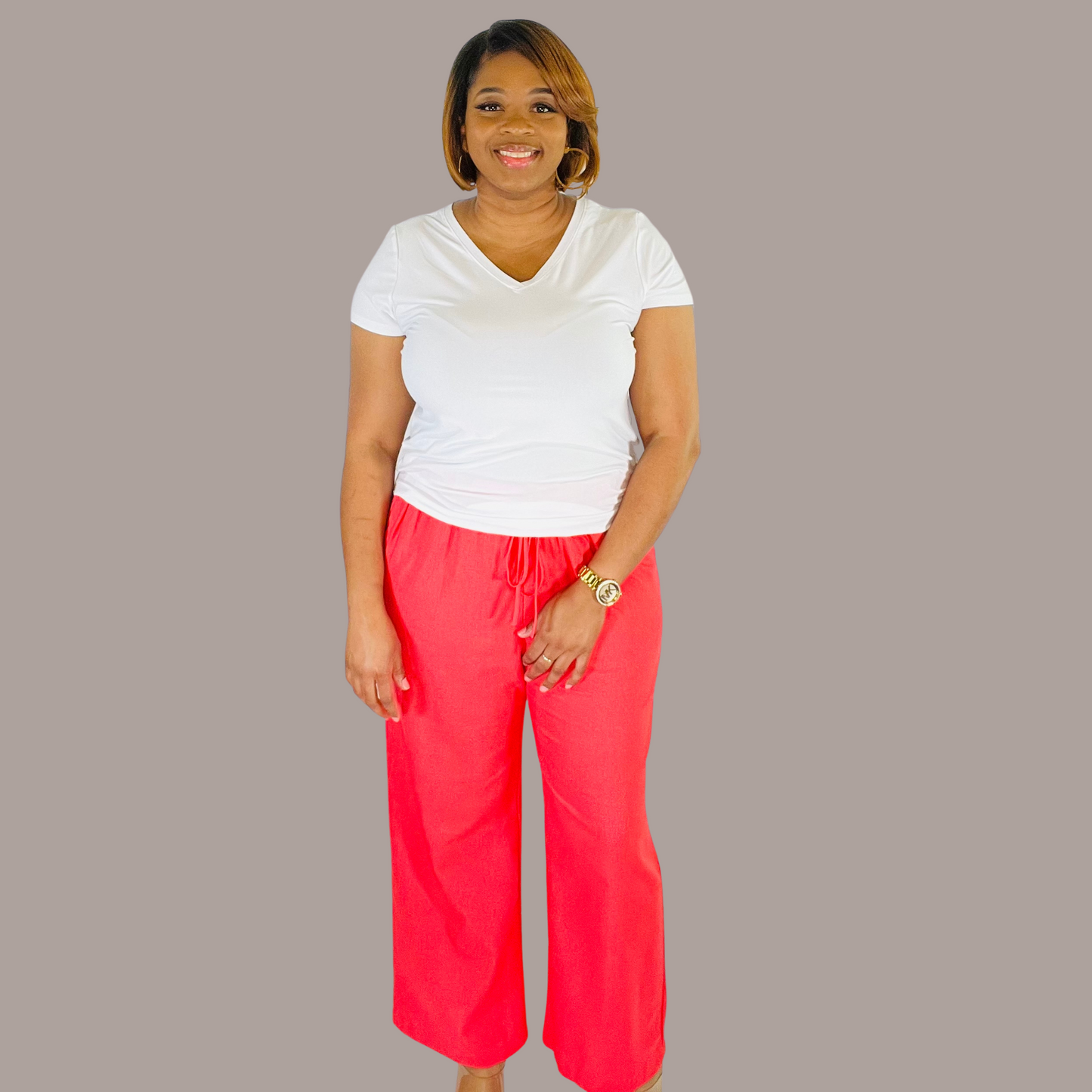 Plus Size Wide Leg Linen Pants