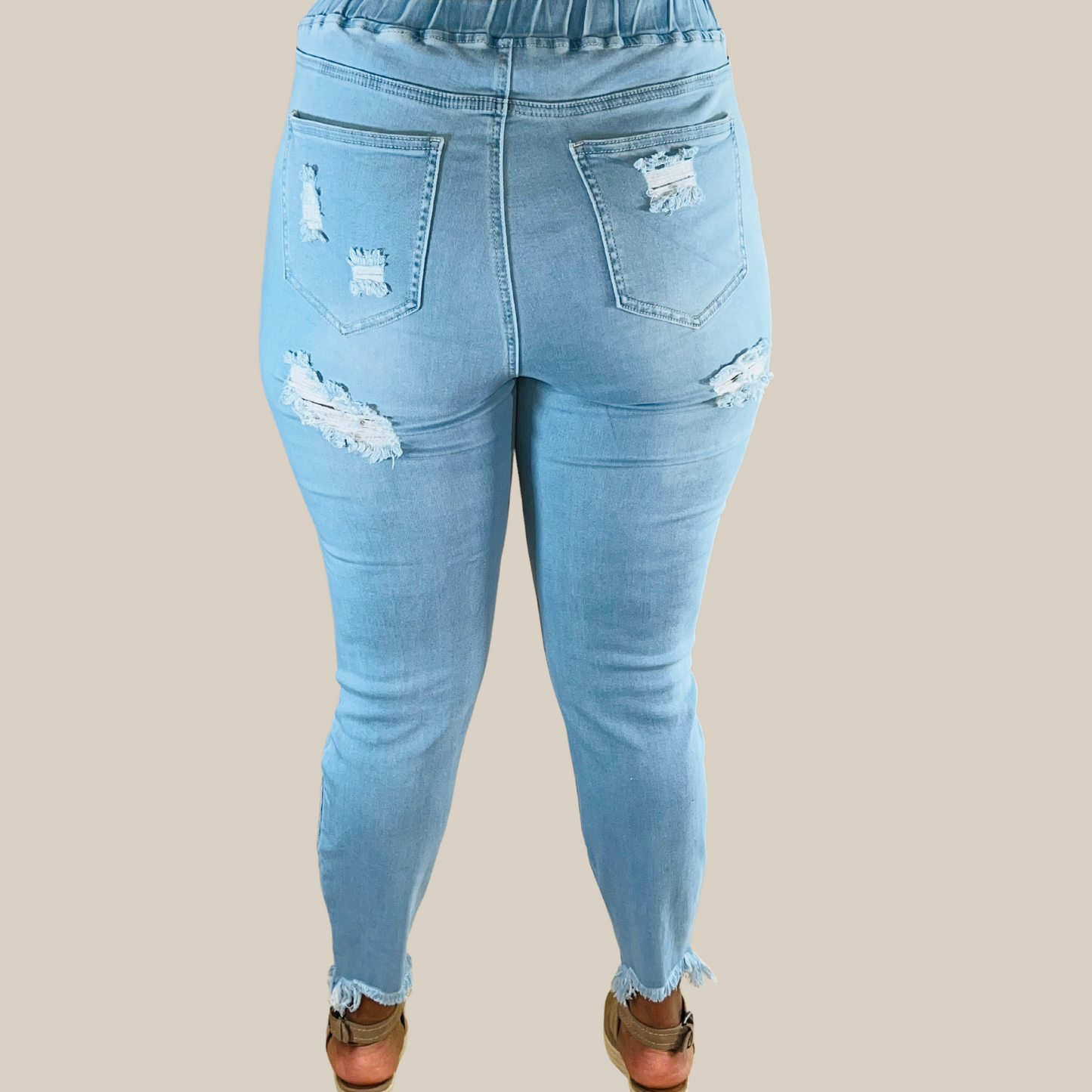 Plus Size Mid Rise Skinny Denim Joggers