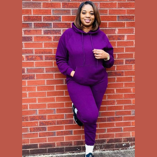 Dark Plum Hoodie Jogger Set